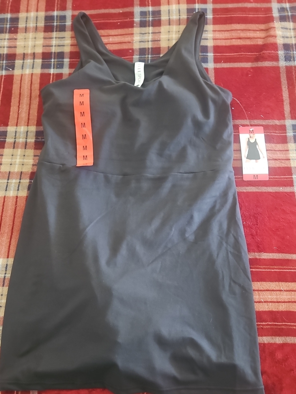Black Sleeveless Mini Dress with Scoop Neck - Unbranded